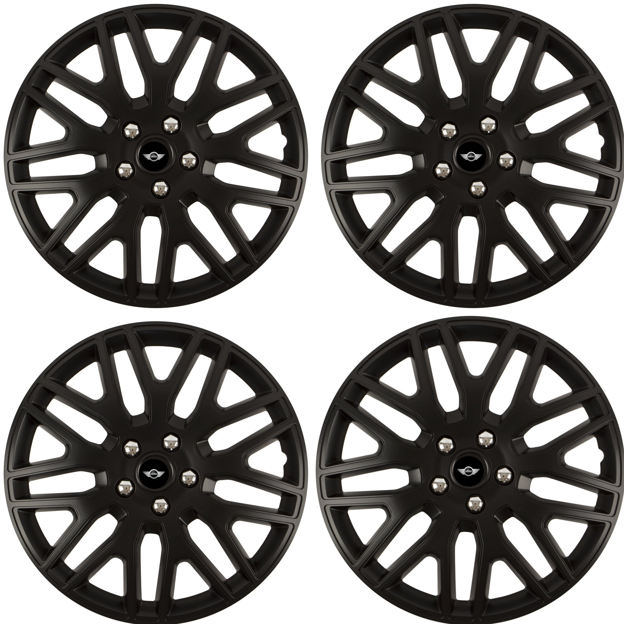 Set 4 Capace Roti 15 inchi (R15) Dakar Negru, Compatibile Cu Mini