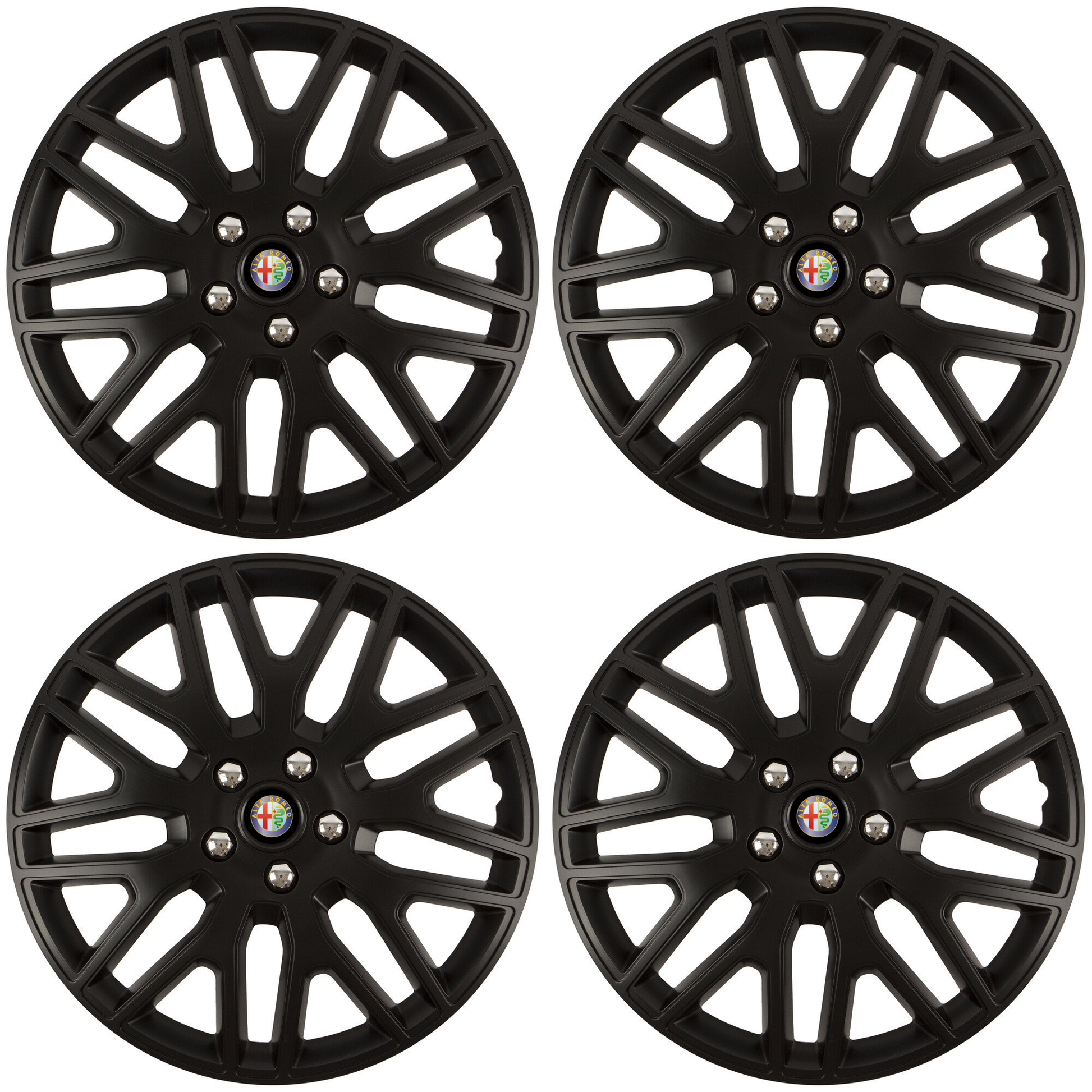 Set 4 Capace Roti 15 inchi (R15) Dakar Negru, Compatibile Cu Alfa Romeo