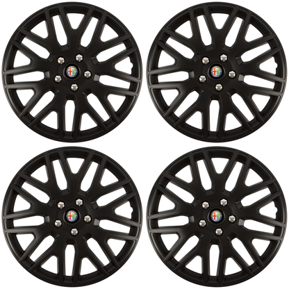 Set 4 Capace Roti 15 inchi (R15) Dakar Negru, Compatibile Cu Alfa Romeo