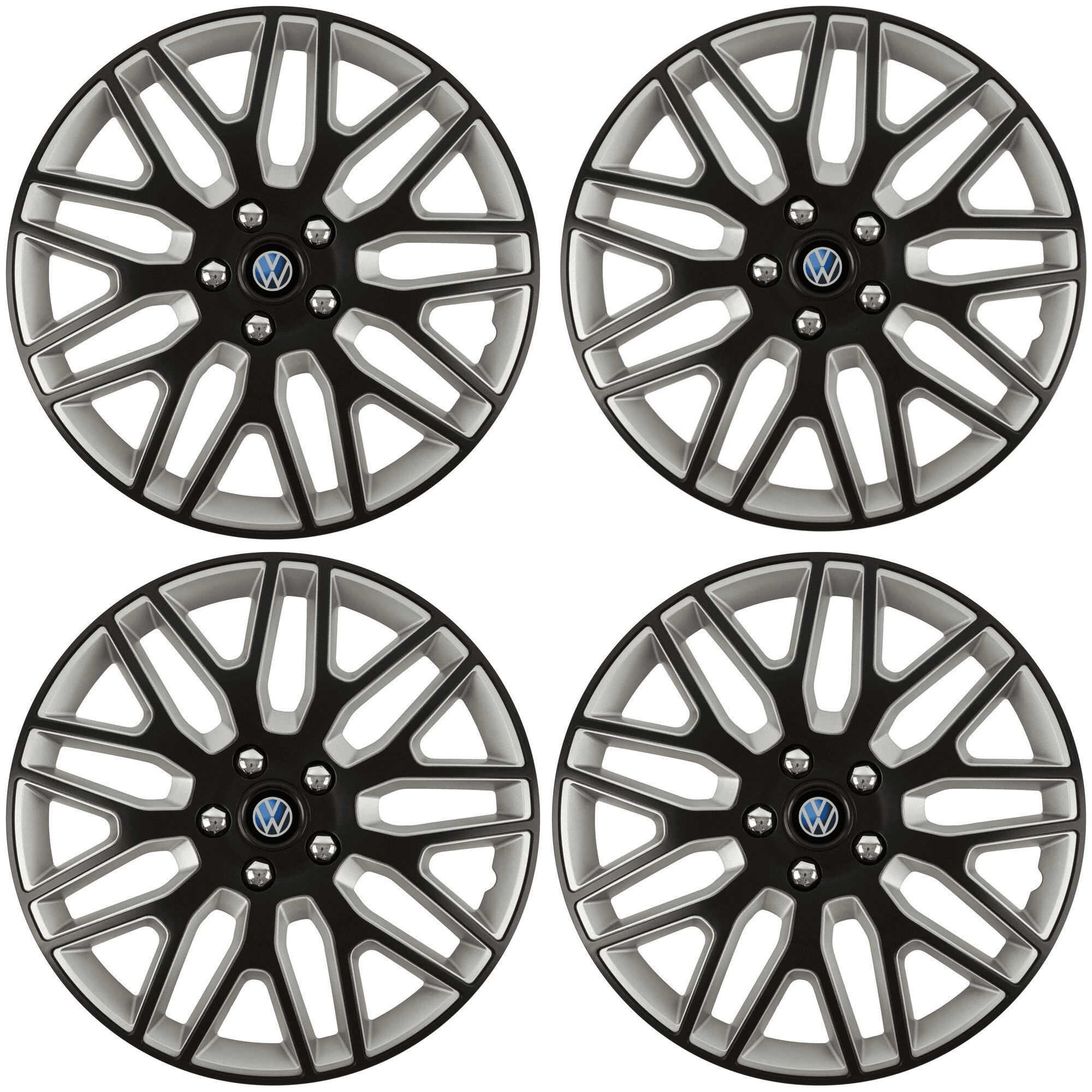 Set 4 Capace Roti 15 inchi (R15) Best Alb-Negru, Compatibile Cu Volkswagen