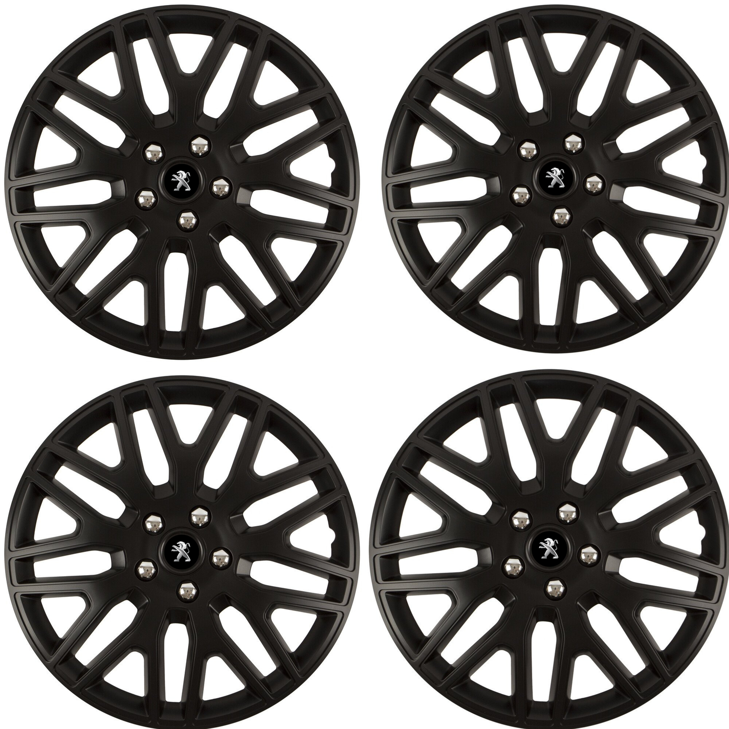 Set 4 Capace Roti 15 inchi (R15) Dakar Negru, Compatibile Cu Peugeot