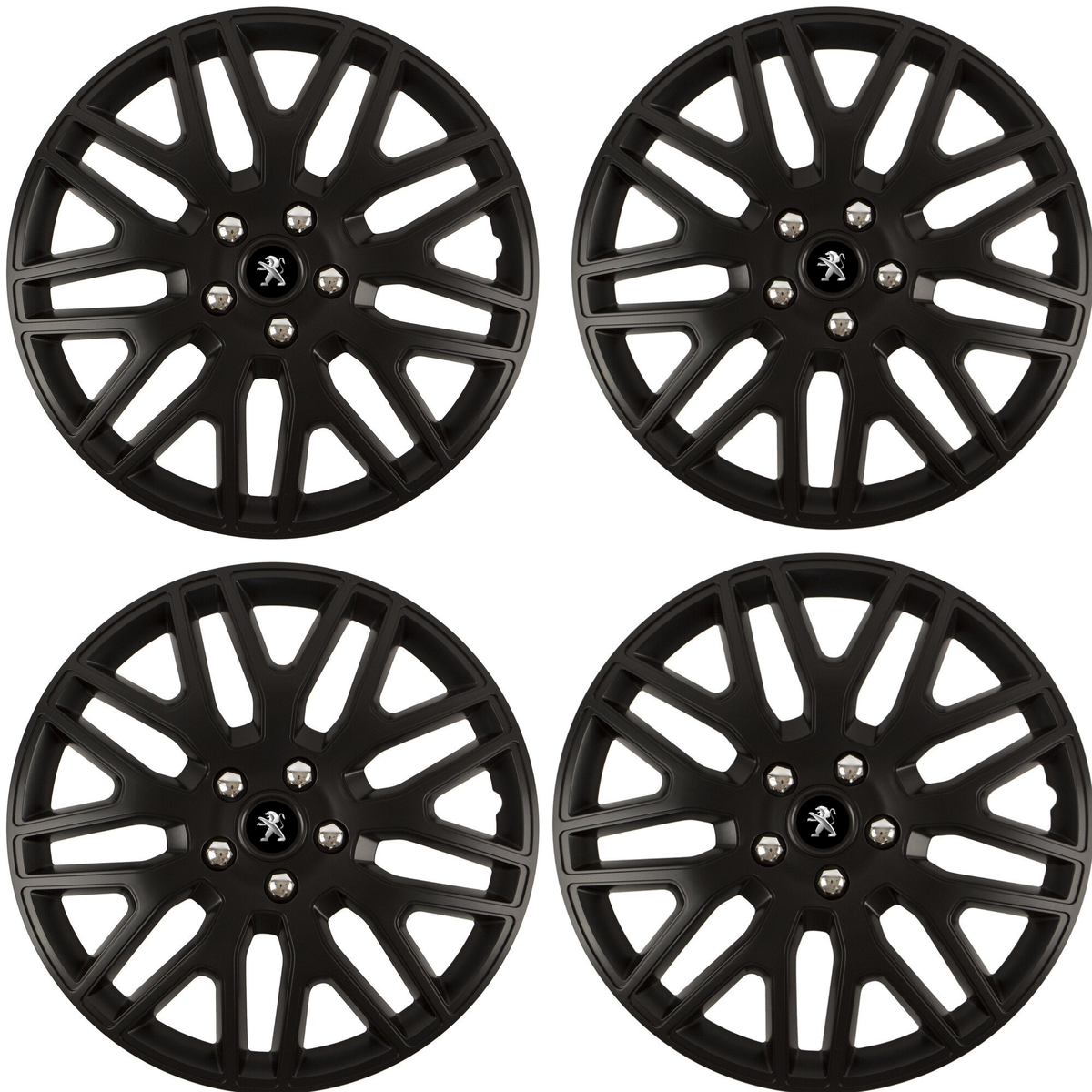 Set 4 Capace Roti 15 inchi (R15) Dakar Negru, Compatibile Cu Peugeot