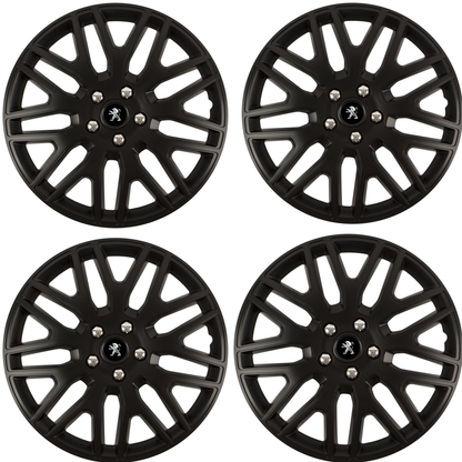 Set 4 Capace Roti 15 inchi (R15) Dakar Negru, Compatibile Cu Peugeot