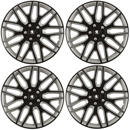 Set 4 Capace Roti 14 inchi (R14) Dakar Negru-Gri, Compatibile Cu Skoda Nou