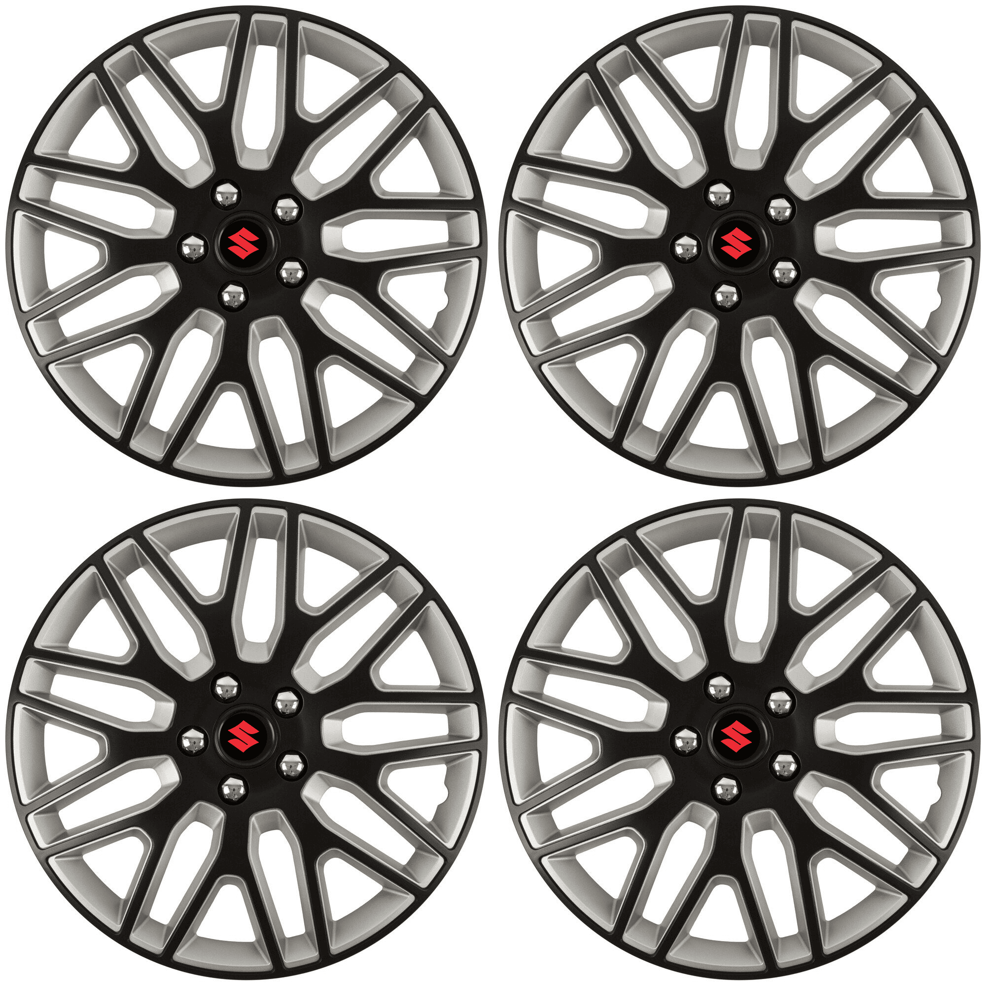 Set 4 Capace Roti 15 inchi (R15) Dakar Negru-Gri, Compatibile Cu Suzuki