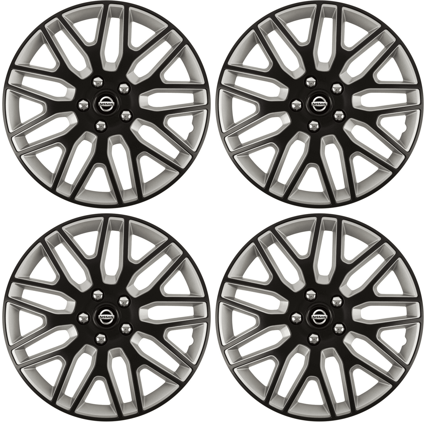 Set 4 Capace Roti 14 inchi (R14) Best Alb-Negru, Compatibile Cu Nissan
