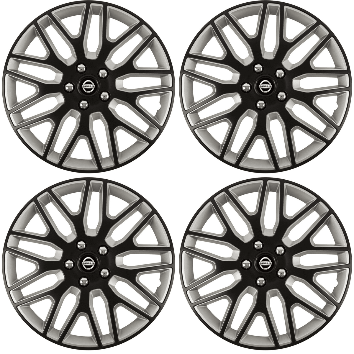 Set 4 Capace Roti 14 inchi (R14) Best Alb-Negru, Compatibile Cu Nissan