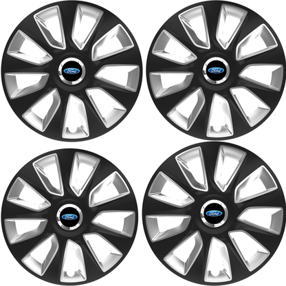 Set 4 Capace Roti 17 inchi (R16) Stratos Gri-Negru, Compatibile Cu Ford