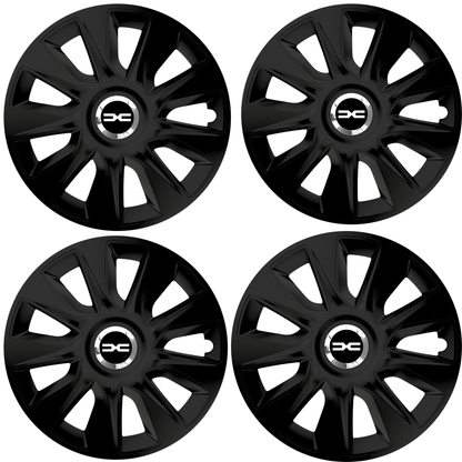 Set 4 Capace Roti 15 inchi (R15) Stratos Negru, Compatibile Cu Dacia Nou