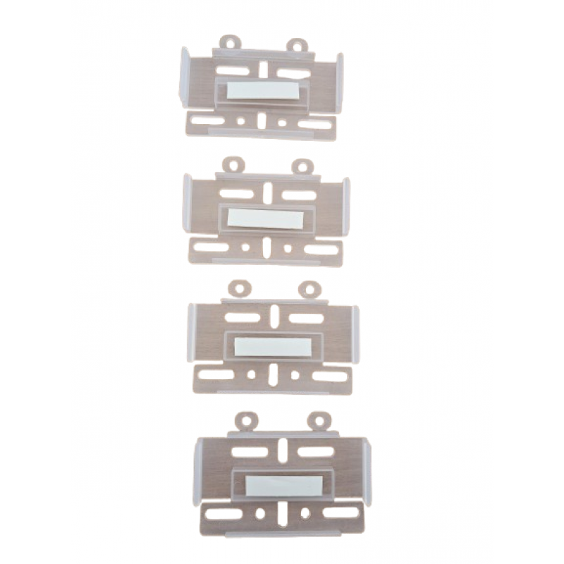 Set 4 Bucati Suport Numar Inmatriculare Auto, Fata-Spate, Super Slim, Plastic, Alb, transparent