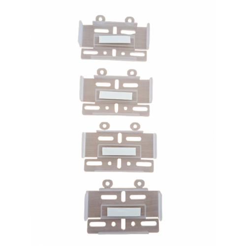 Set 4 Bucati Suport Numar Inmatriculare Auto, Fata-Spate, Super Slim, Plastic, Alb, transparent