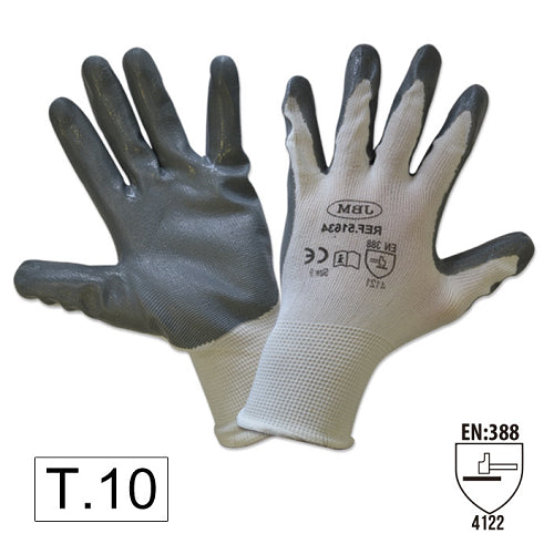 NITRIL KESZTYŰK MEGERŐSÍTETT TENYÉRREL T10 JBM