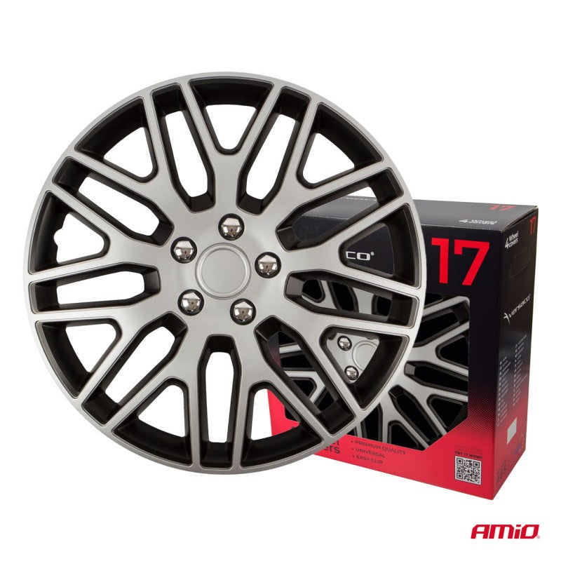 Set 4 capace roti , Dakar negru argintiu 17" inch