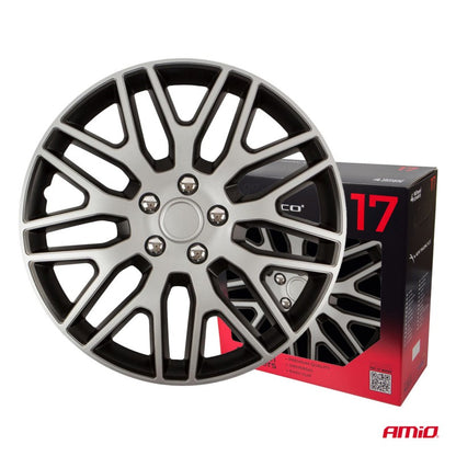 Set 4 capace roti , Dakar negru argintiu 17" inch
