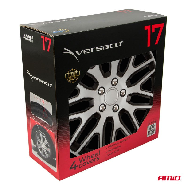Set 4 capace roti , Dakar negru argintiu 17" inch