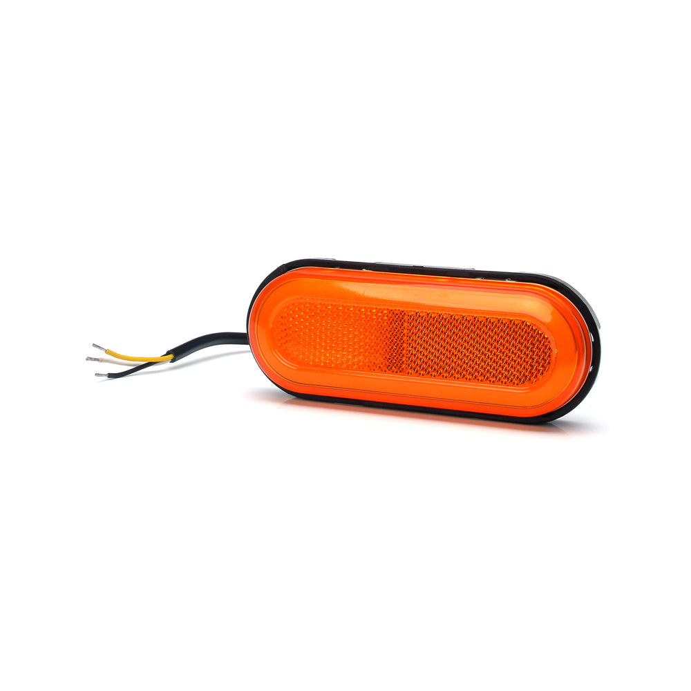 LAMPA GABARIT LED 1420 W198, 12V-24V, POZITIE PORTOCALIU CU SEMNALIZARE WAS