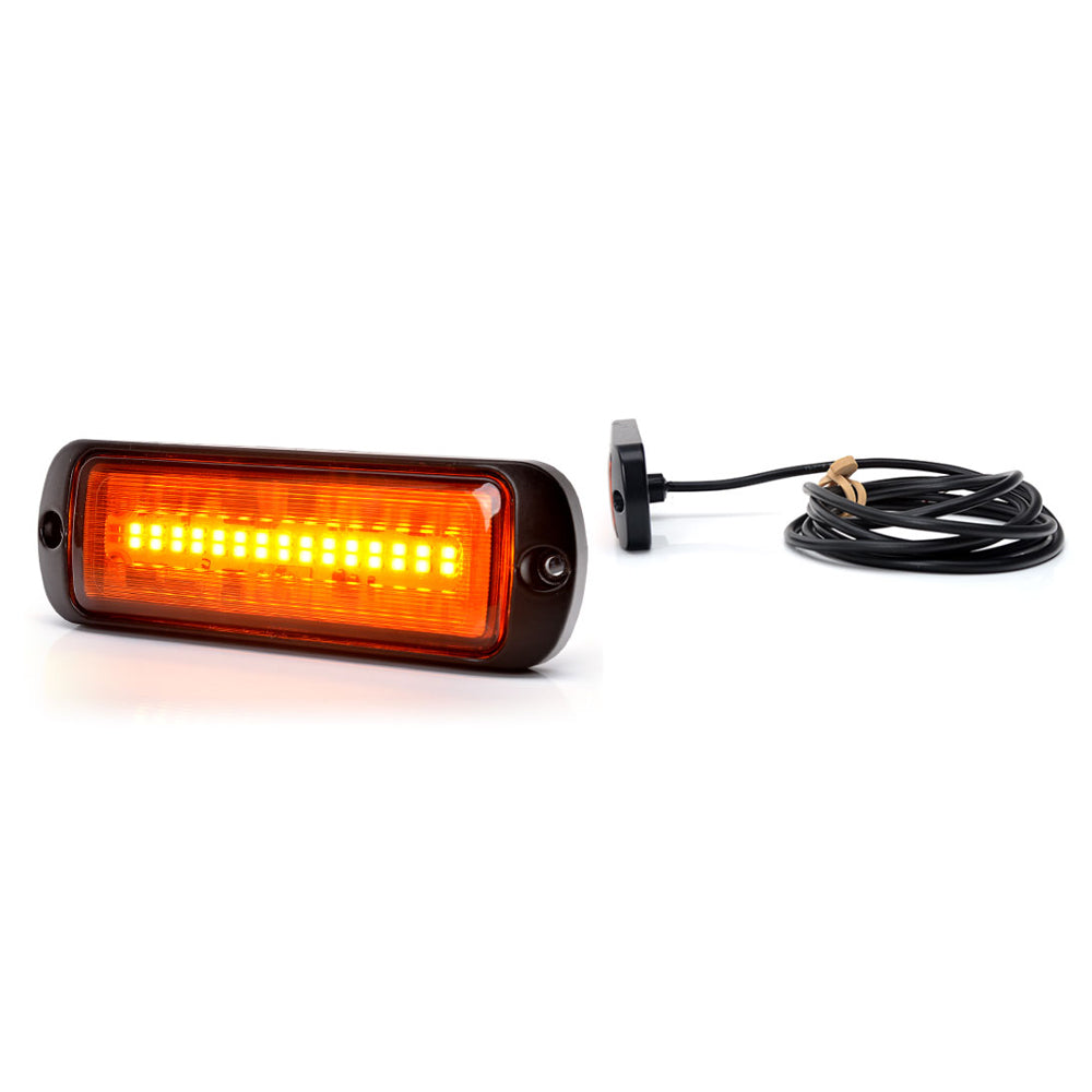 NARANCS LED VILLANÓ 1469 W218 RÁCSOS RÖGZÍTÉSSEL, 2 VILLOGÓFÁZIS, 12V-24V, 21W WAS
