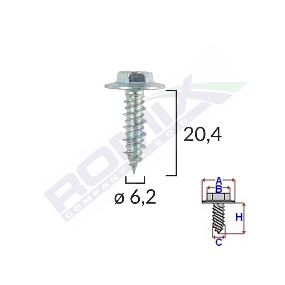 SURUB CU SAIBA ALFA ROMEO FIAT 6.2X20.4MM SET 10 BUC