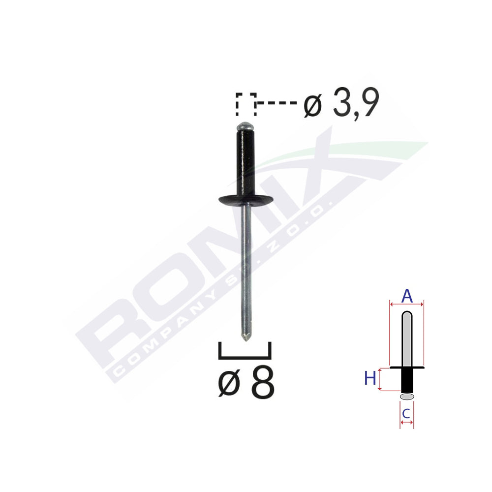 POPNIT UNIVERSAL FEKETE 3,9 MM-ES KÉSZLET 10 DB-OS