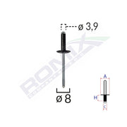 POPNIT UNIVERSAL NEGRU 3.9MM SET 10 BUC