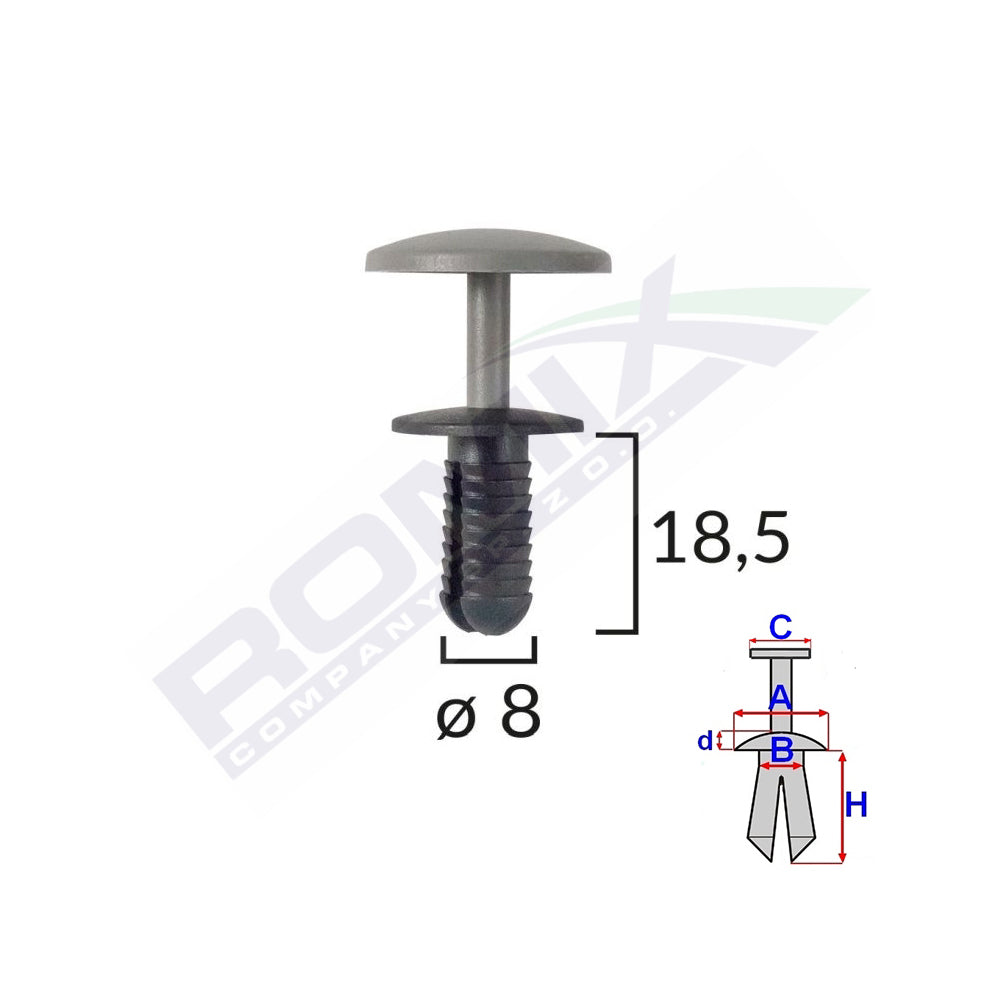 RÖGZÍTŐCSIPSZEK FORDHOZ - 8X18,5MM - 10 DARABOS FEKETE KÉSZLET