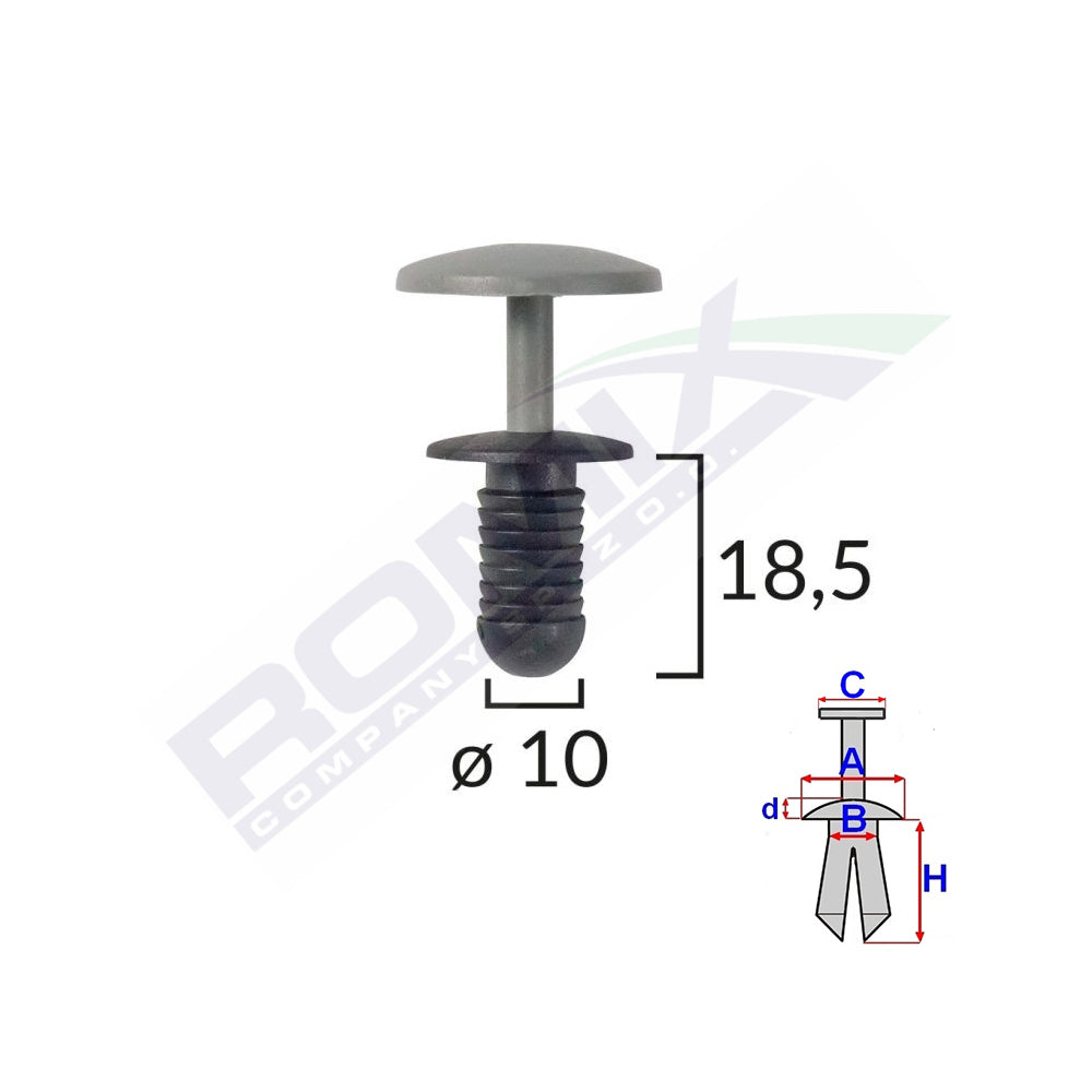 RÖGZÍTŐCSIPSZEK FORDHOZ - 10X18,5MM - 10 DARABOS FEKETE KÉSZLET