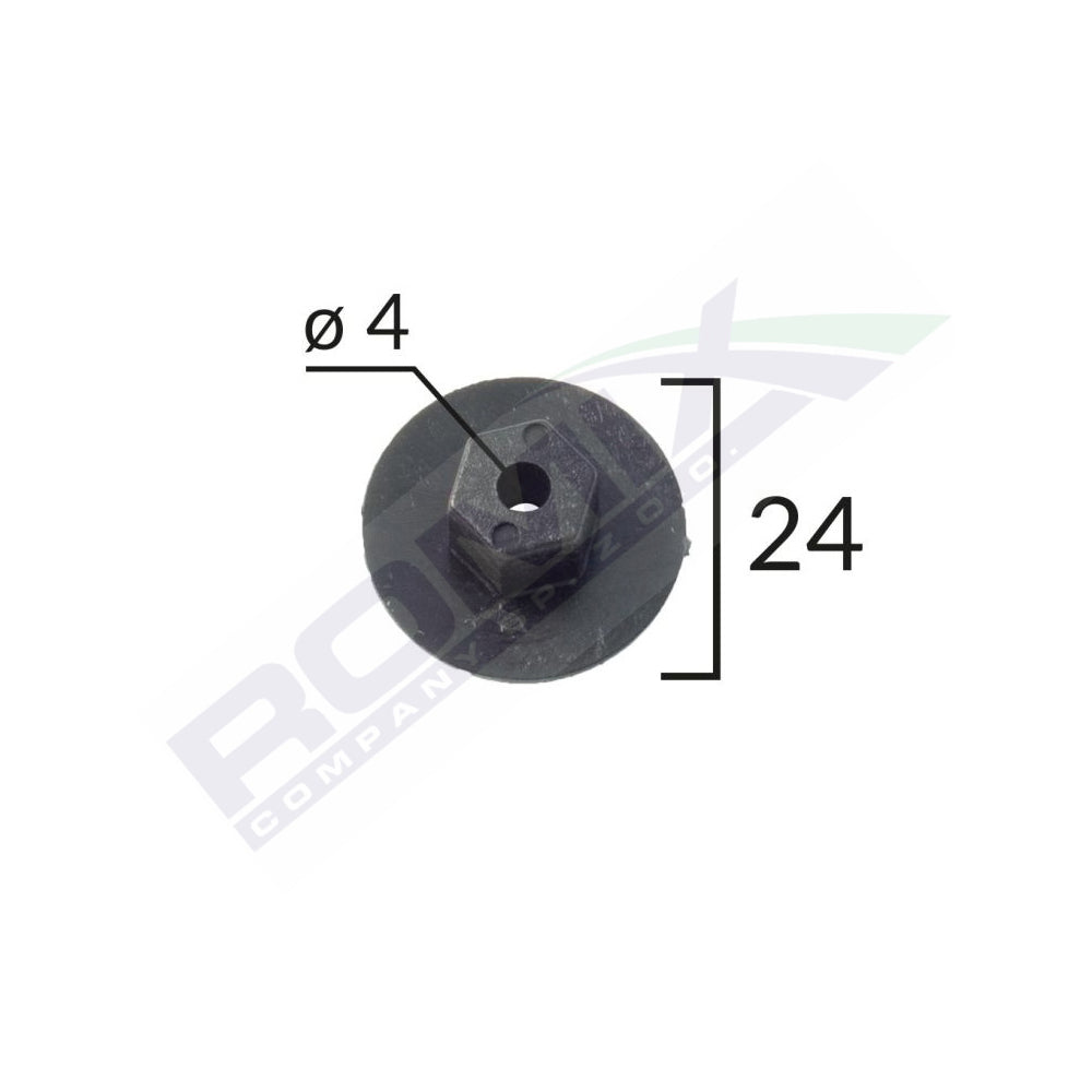 TÖBBCÉLÚ ANYA BMW/CITROEN/MERCEDES/VW/SEAT JÁRMŰVEKHEZ 4X24MM - FEKETE, 10 DARABOS KÉSZLET