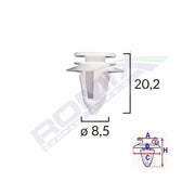 CLIPS TAPITERIE PENTRU FORD/MINI/VOLVO/MERCEDES 8.5X20.2MM - ALB SET 10 BUC