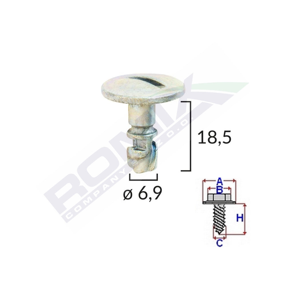 MOTORFEDÉL CSAVAR VW/AUDI/SKODA JÁRMŰVEKHEZ 6,9X18,5MM - 5 DB-OS FÉM KÉSZLET