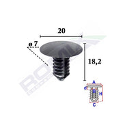 CLIPS TAPITERIE PENTRU GRUP VAG 7X18.2MM NEGRU - SET 10 BUC