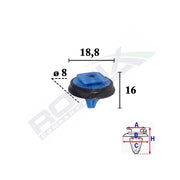 CLIPS FIXARE ELEMENTE EXTERIOR PENTRU FIAT, JEEP 8X16MM ALBASTRU - SET 10 BUC