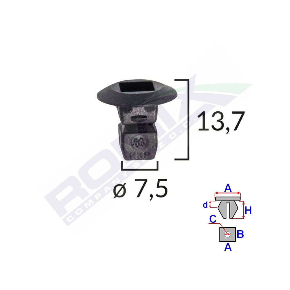 KERÉKRÖGZÍTŐ BILINCS VAG GROUP-HOZ 7,5X13,7MM FEKETE 10 DB-OS KÉSZLET
