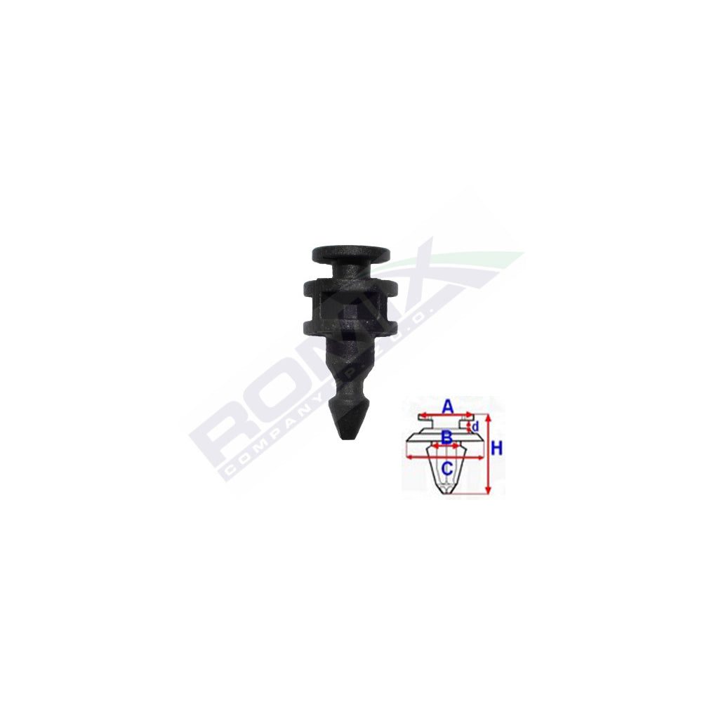 HÁTSÓ LÁMPA RÖGZÍTŐ CSAPOK VW, MERCEDES-HOZ 6,7X22,6MM FEKETE - 5 DB-OS KÉSZLET