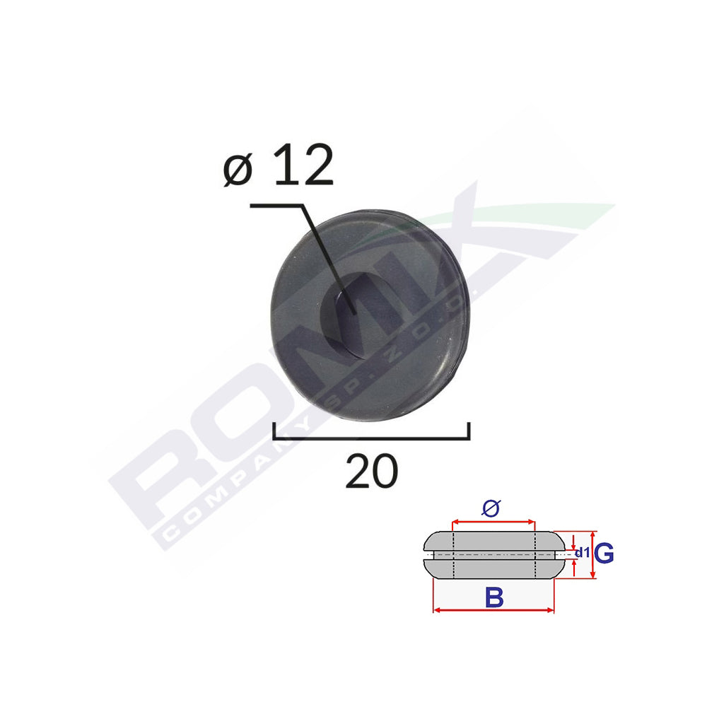 UNIVERZÁLIS ZÁRT GUMIBORÍTÓ ÁTMÉRŐ BELSŐ 12MM - KÜLSŐ 20MM 5 DB-OS KÉSZLET