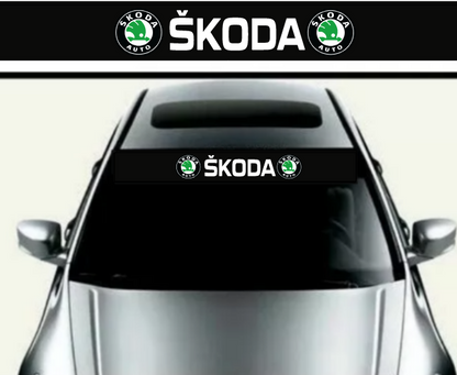 Stiker parasolar auto, Skoda, 125 X 15 cm