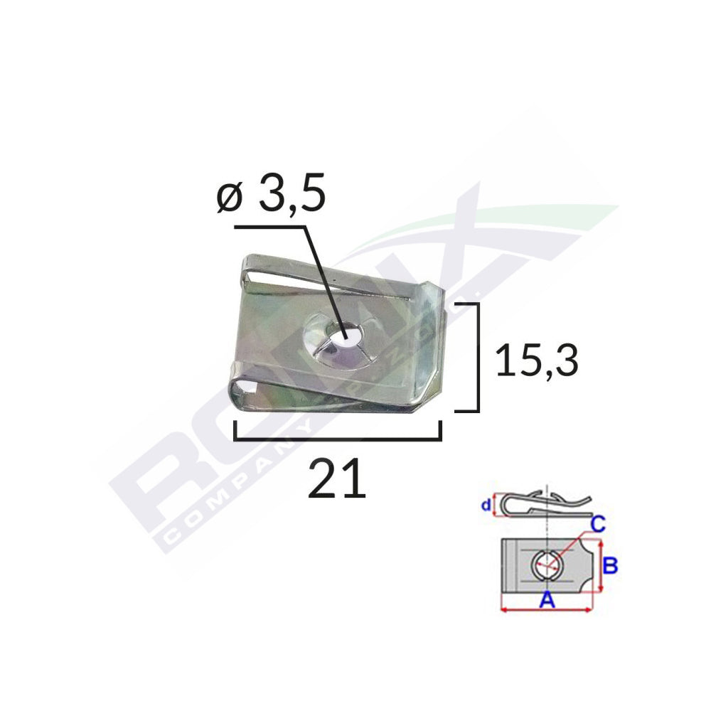 FÉM RÖGZÍTŐ CSIPSZEK 21X15,3MM UNIVERZÁLIS KÉSZLET 10 DB