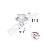 CLIPS TAPITERIE PENTRU MERCEDES/DACIA LOGAN 9X17.8MM - NEGRU SET 10 BUC