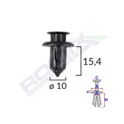 CLIPS FIXARE PENTRU HONDA/MAZDA 10X15.4MM - NEGRU SET 10 BUC