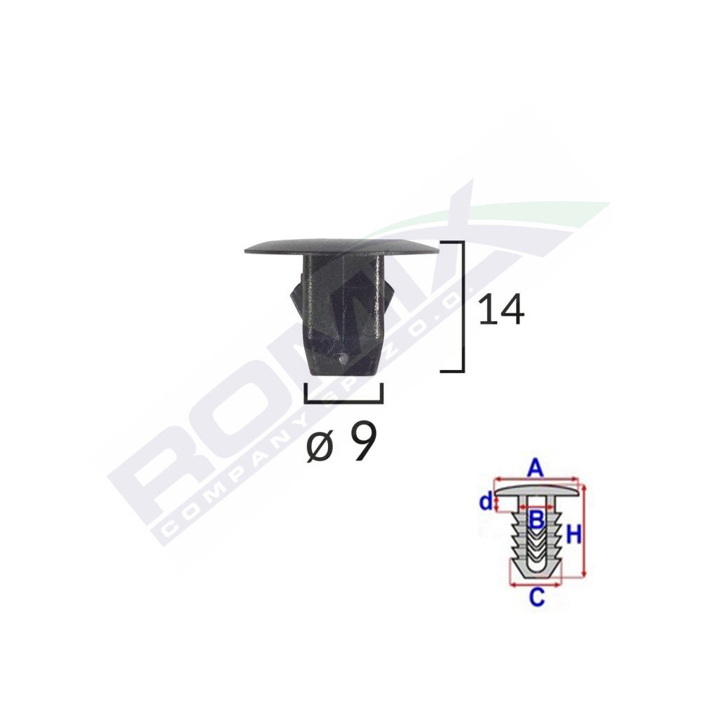 KERÉKRÖGZÍTŐ BILINCSEK HONDA FELNIKHEZ 9X14MM FEKETE 10 DB-OS KÉSZLET