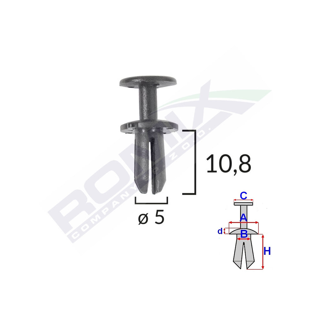 RÖGZÍTŐCSIPSZEK VAG GROUP-HOZ 5X10,8MM FEKETE - 10 DB-OS KÉSZLET