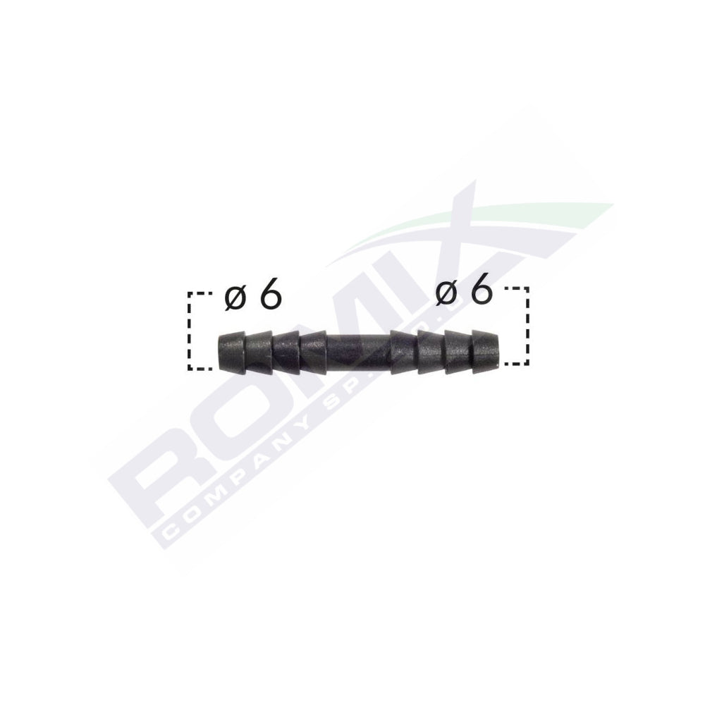 EGYENES CSATLAKOZÓ TÖMLŐ 6MM - FEKETE 10 DB-OS KÉSZLET