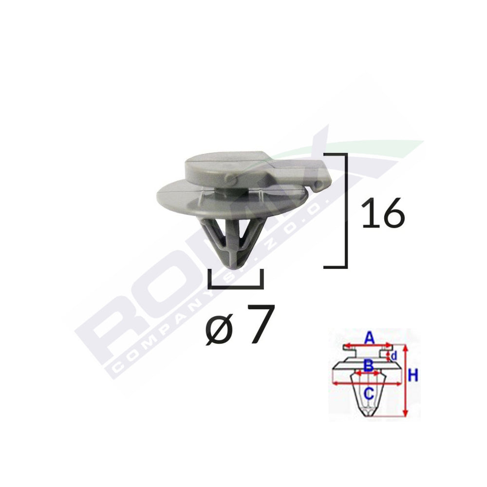 KÜLSŐ ELEMEK RÖGZÍTŐ CSIPSZEK MINI 7X16MM-ES SZÜRKE KÉSZLET 5 DB-OS