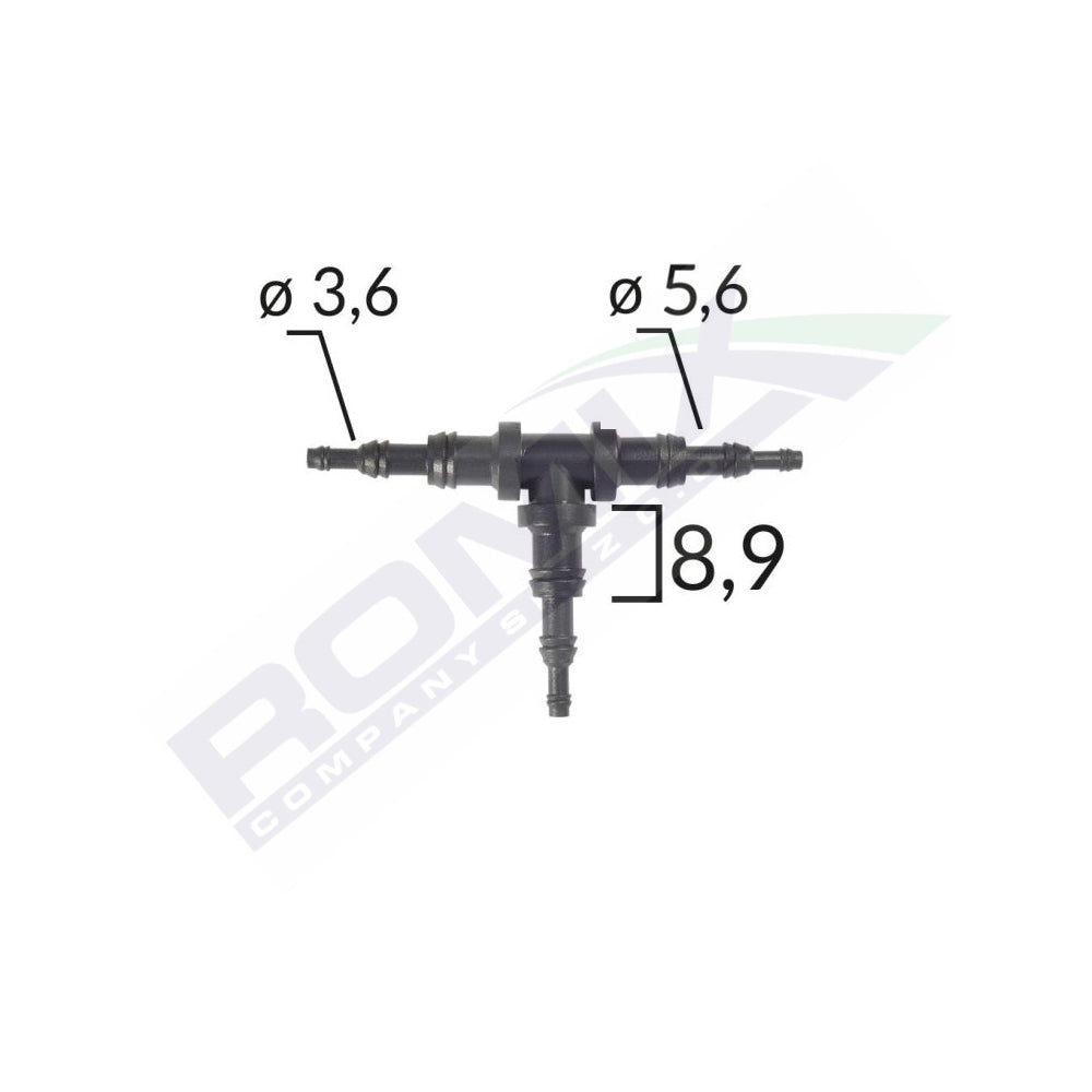 UNIVERZÁLIS TÖMLŐ T-IDOM 3,6 - 5,6 - 8,9 MM - FEKETE, 5 DB-OS KÉSZLET