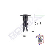 CLIPS TAPITERIE PENTRU FIAT/LANCIA/ALFA ROMEO - NEGRU SET 10 BUC