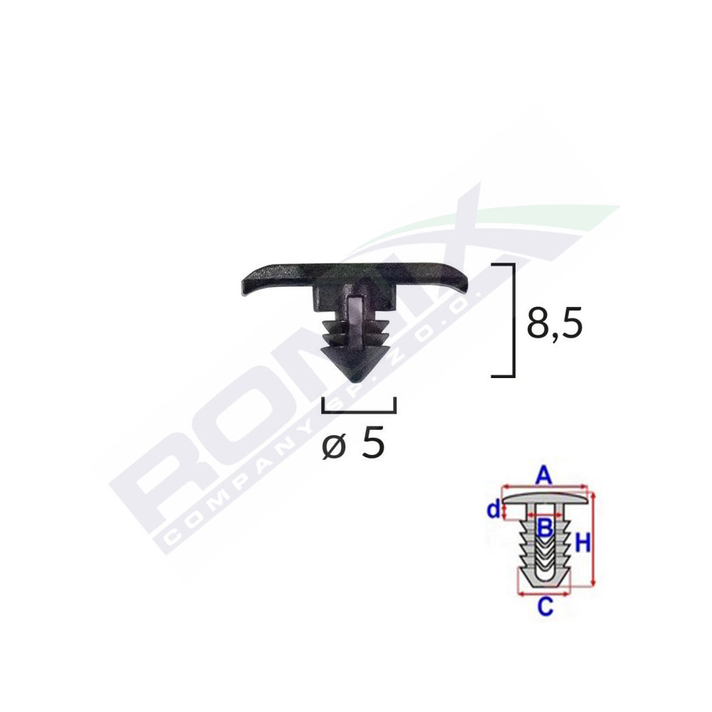 MOTOR- ÉS AJTÓVÉDŐ RÖGZÍTŐ CSAPOK VAG GROUP-HOZ - FEKETE, 10 DB-OS KÉSZLET