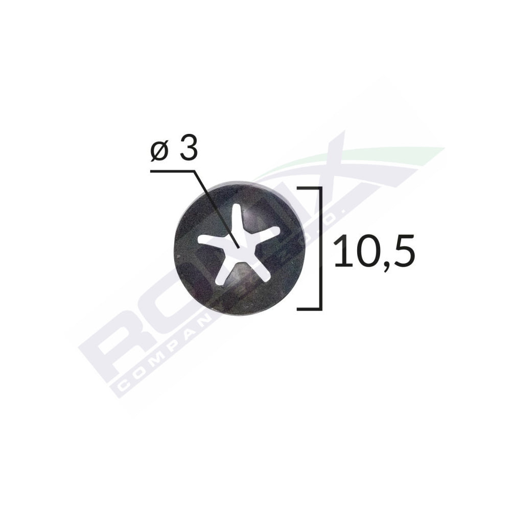 UNIVERZÁLIS KÁRPIT RÖGZÍTŐ ALÁTÉT - FEKETE - 10,5 MM-ES 25 DB-OS KÉSZLET