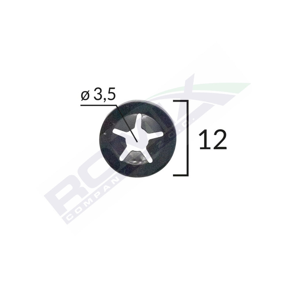 UNIVERZÁLIS KÁRPIT RÖGZÍTŐ ALÁTÉT - FEKETE - 12 MM-ES 25 DB-OS KÉSZLET