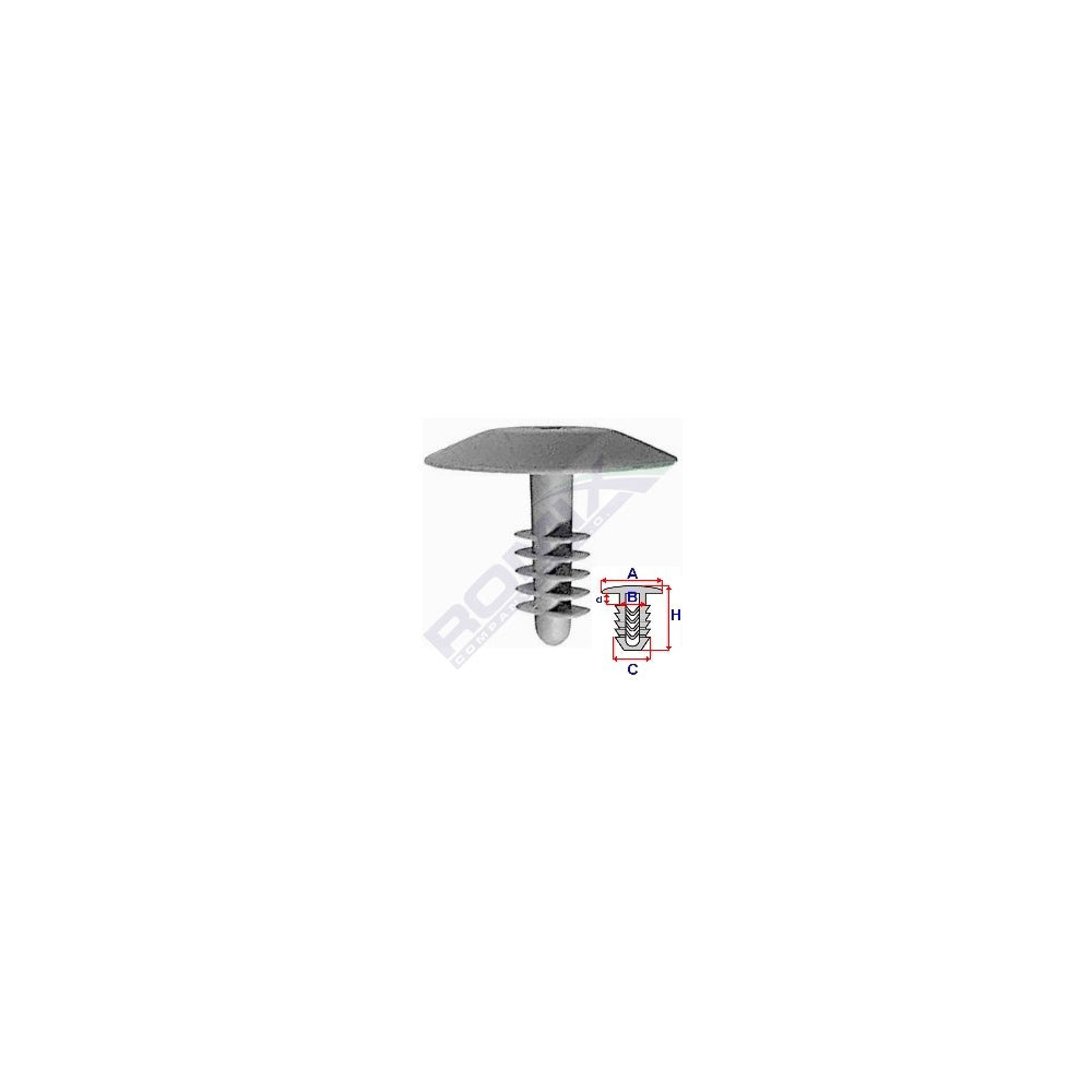 KÁRPIT CSAPOK UNIVERZÁLIS 10,6X12 MM-ES - SZÜRKE 10 DB-OS KÉSZLET