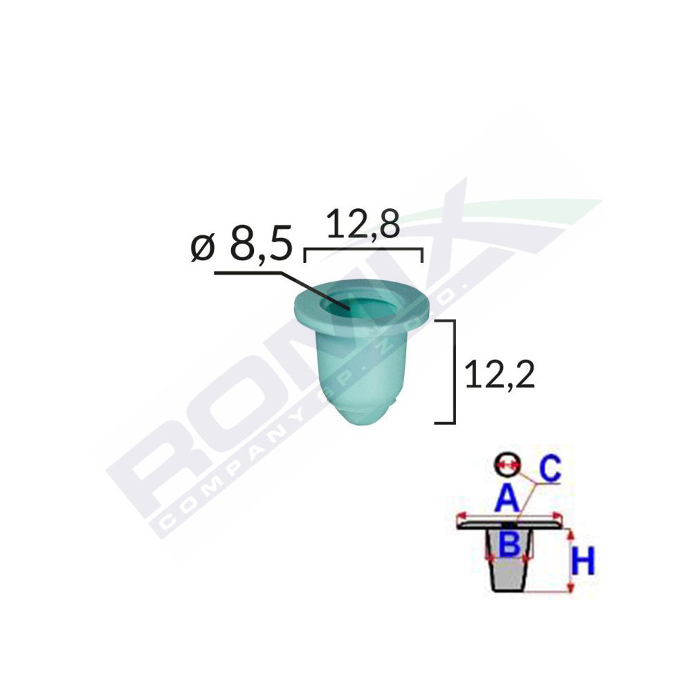 RÖGZÍTŐELEM AUDI/BMW/SEAT/VW-HEZ 12.8X12.2 - KÉK 10 DARABOS KÉSZLET
