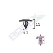 CLIPS TIP GARNITURA PENTRU CITROEN/PEUGEOT/RENAULT 5X11MM - NEGRU SET 25 BUC